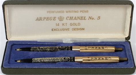 chanel no 5 gold pen|chanel 5 gold filigree pens.